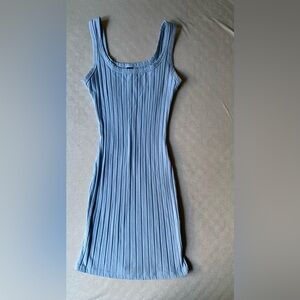 Shein baby blue rib-knit bodycon dress
